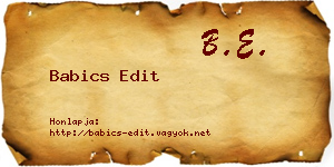 Babics Edit névjegykártya