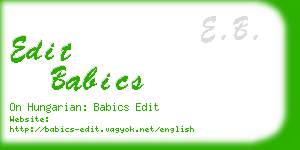 edit babics business card